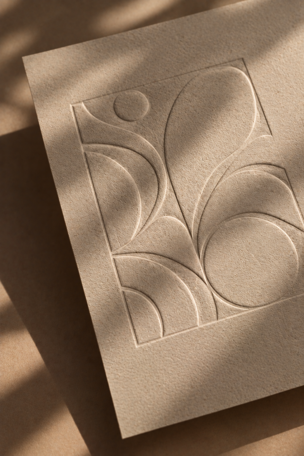 Dettaglio di embossing decorativo su carta naturale